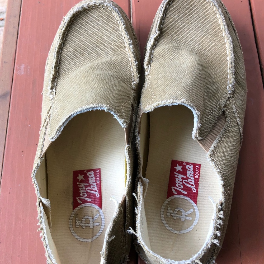 Tony Lama canvas shoes casual slip-ons